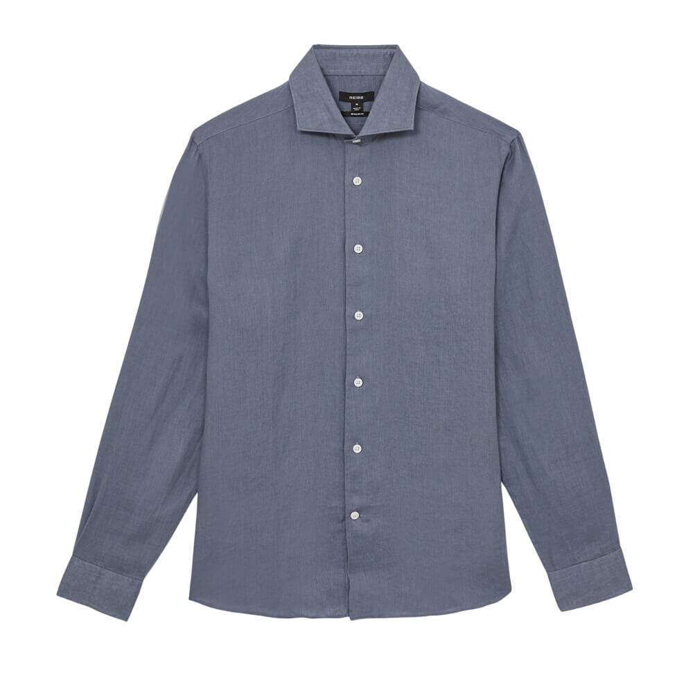 REISS Ruban Linen Cutaway-Collar Shirt
